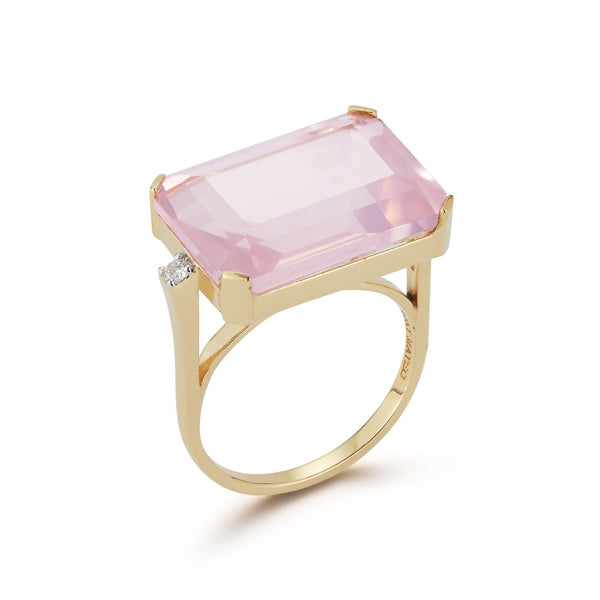 EAST WEST PINK TOPAZ RING