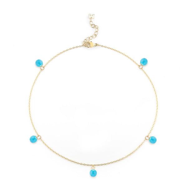 5 POINT TURQUOISE ANKLET