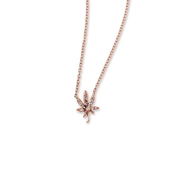 Pave Mini Sweet Leaf Necklace