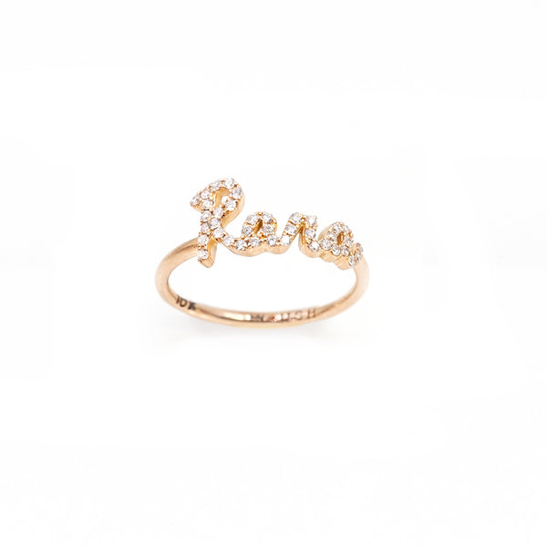 Call My Name Pave Script Ring