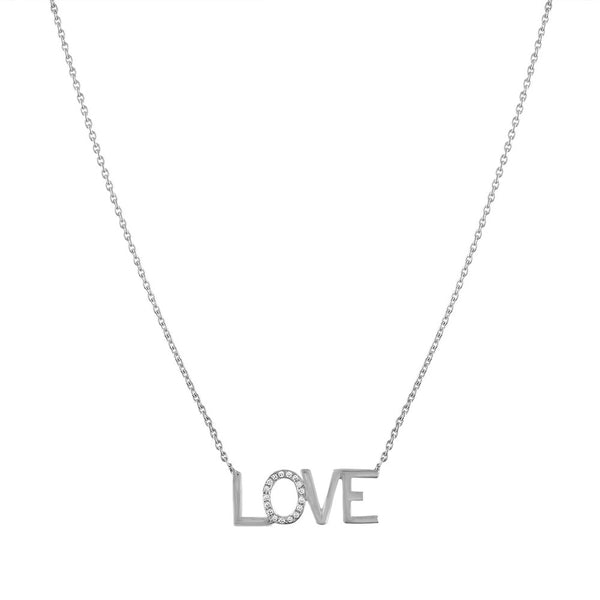 LOVE Diamond Accent Mini Nameplate Necklace