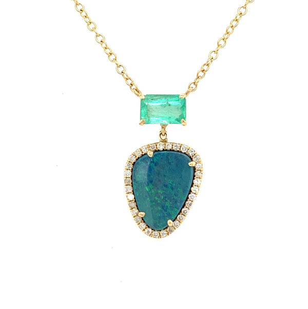 EMERALD AND OPAL PENDANT