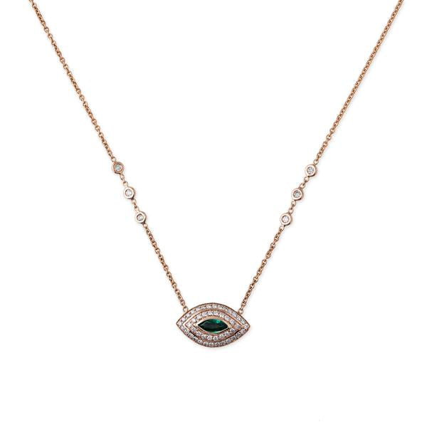 Emerald Marquis Diamond Necklace