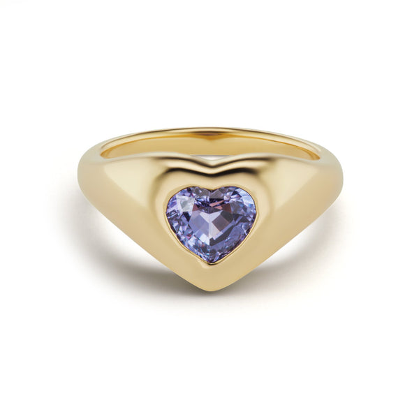 Sapphire Heart Gypsy Ring