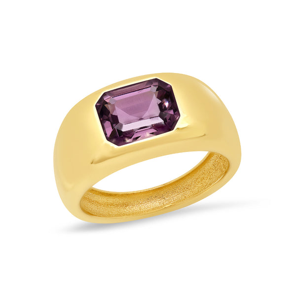 PURPLE SPINEL DOME RING (SIZE 6.5)