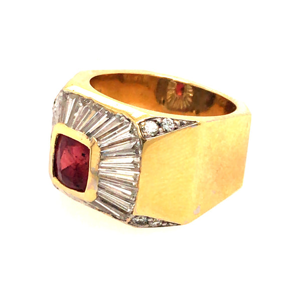 VINTAGE RUBY AND DIAMOND RING