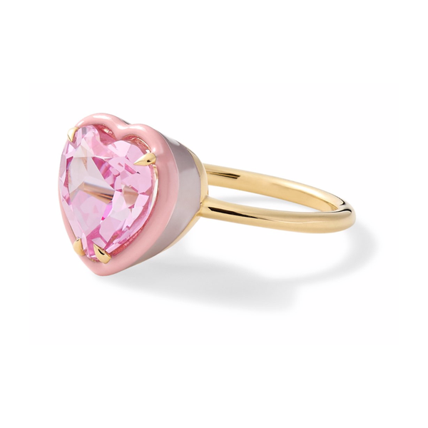 HEART-SHAPED COCKTAIL RING - PINK SAPPHIRE