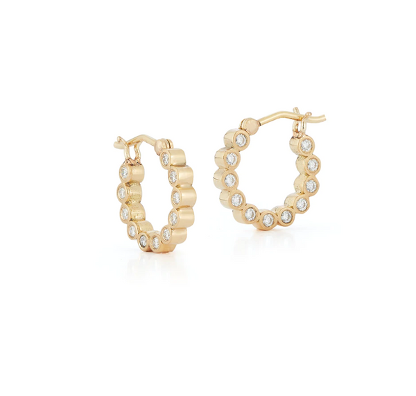BUBBLE DOUBLE-SIDED DIAMOND HOOPS SMALL